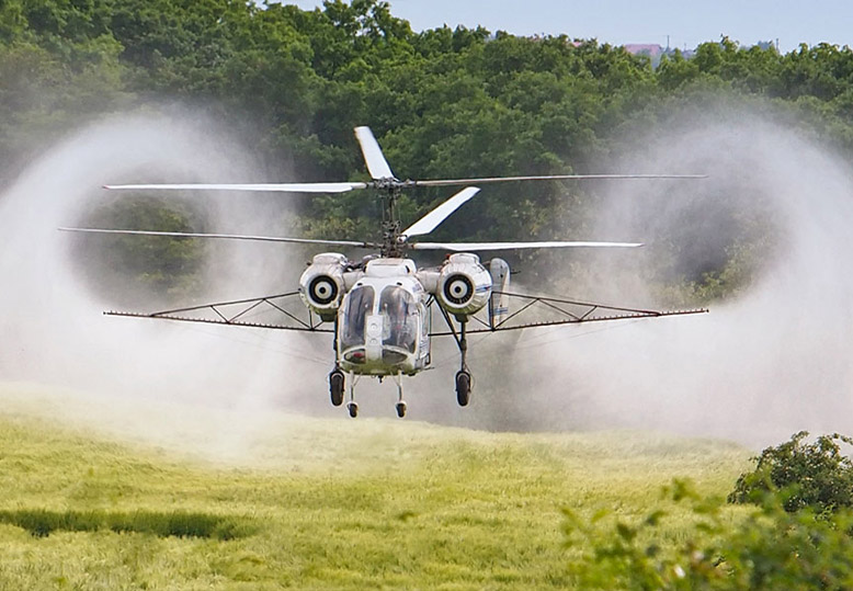 Waco Helicopter Seed Spreading